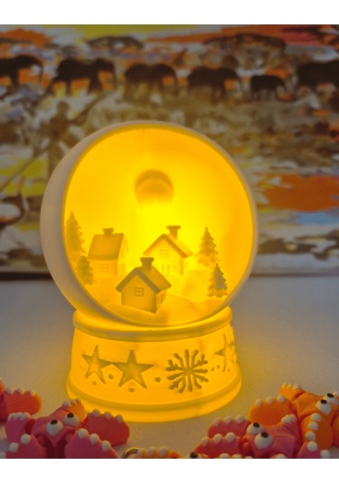 Işıklı Kış Küresi Beyaz