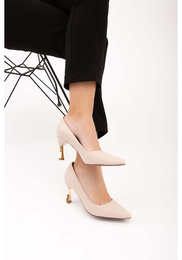 Tamer Tanca Kadın Vegan Bej Stiletto Ayakkabı 911 225 Bn Ayk Y22 Bej Cılt Bej