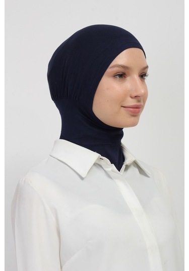 Pratik Esnek Likralı Boyunluklu Geçmeli Bone Lacivert