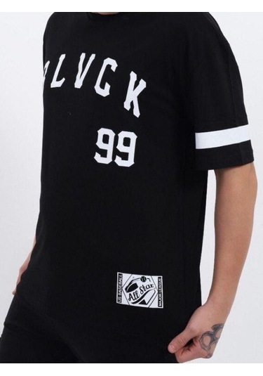 Çocuk Harf Baskılı Tshirt-14613 SIYAH