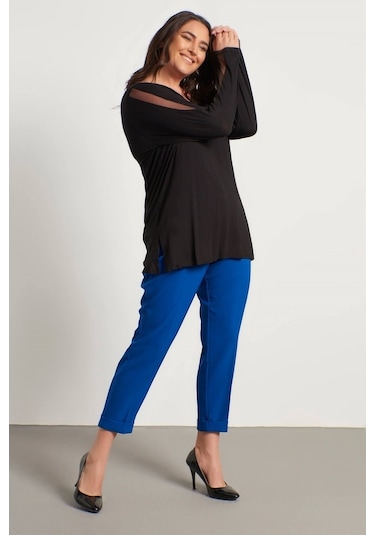 Myline Kadın Kolları File Detaylı Bluz 45742 Siyah