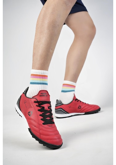 Muggo Peter Unisex Halı Saha Çim Saha Futbol Ayakkabısı Kırmızı