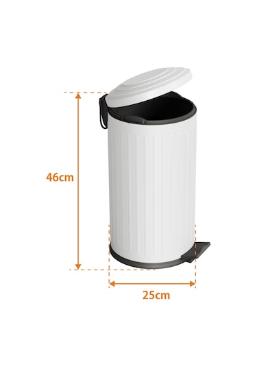 Aqua Bagno Midas Çöp Kovası -pedallı 16 Lt. , Beyaz