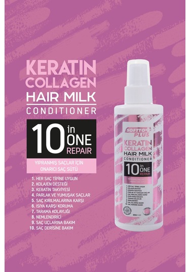 Kimyasal Işlem Görmüş Ve Aşırı Yıpranmış Saçlara Özel Keratin & Collagen Saç Bakım Sütü 200ml