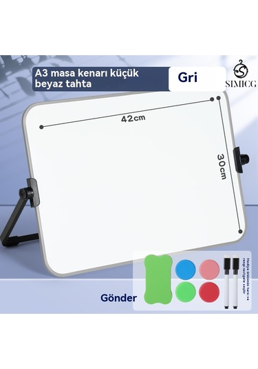 A4 Çift Taraflı Küçük Kara Tahta Silinebilir Kara Tahta Mesaj Çizim Tahtası Beyaz