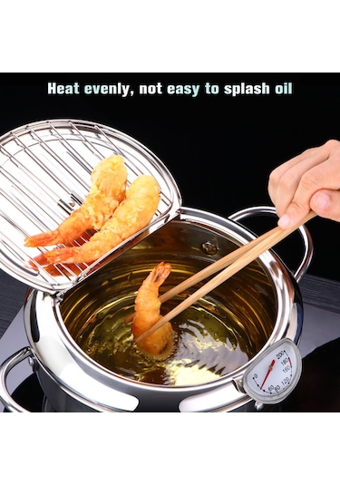 Derin Kızartma Tencere Paslanmaz Çelik Kızartma Makinesi Termometre