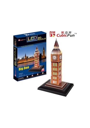 Big Ben Saat Kulesi Ledli 3D Maket&Puzzle