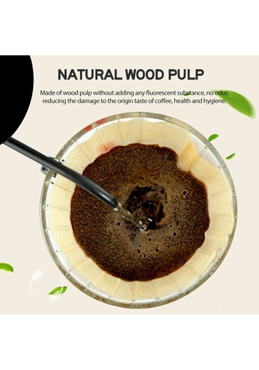 Monyee 100 Adet Saf Ahşap Pulpu Konik Kahve Filtresi, Kimyasal Ve Bleachsiz, 1-2 Kişilik, Drip Kahve Makinesi İçin Doğal Filtre Kağıdı Diğer