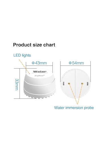 Gajeena Zigbee Su Alarm Sensörü - Tuya Uyumlu, Akıllı Ev Su Kaçağı Dedektörü