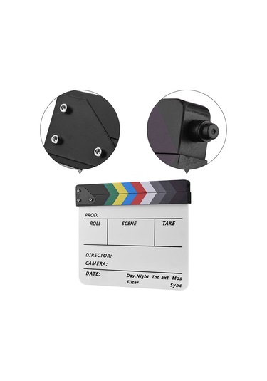 Profesyonel Akrilik Klaket Beyaz Tahta Tv Film Yönetmen Kurgusu Aksiyon Sahnesi Klaket Tahtası Marker Kalemi Silgisi İle