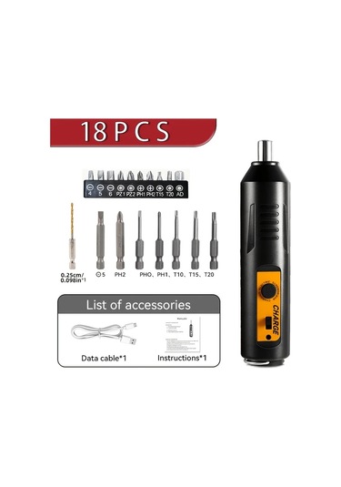 Motion003 18 Parça Mini Kablosuz Elektrikli Vidalı Set Lityum Bataryalı Usb Şarj Edilebilir 2 Hız Geri Vites Mobilya Aletler Oyuncak Tamiri