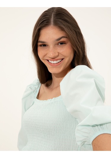 Pierre Cardin Kadın Aqua Kısa Kollu Bluz 50252152-vr007 Aqua