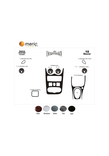 Meriç Dacia Duster Ön Torpido Kaplama 18 Parça 2008-2011 (530157808)