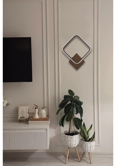 Kira Aplik Kahverengi Gün Işığı Ledli Banyo Hol Led Duvar Aplik Kahverengi