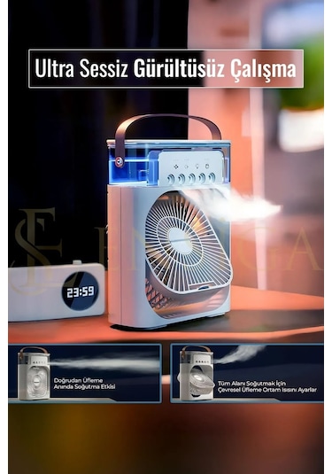 Type-c Hava Serinletici Su Püskürtmeli Fan Sessiz Masa Fanı