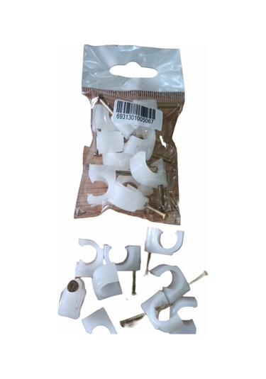 No 5 Çivili Kroşe Kablo Tutturucu 10 Adet (1 Paket)