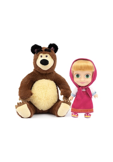 Mha21000 Maşa Ve Koca Ayı 20 Cm Koca Ayı Ve 12 Cm Maşa