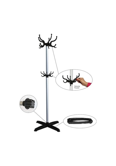 Buyukarısoy Devecioğlu Harbinger Portmanto Pratik Ayaklı Askılık Metal Gövde