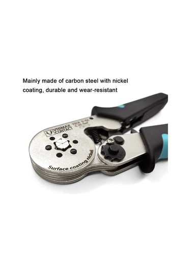 Geeksen Karbon Çelik Nickel Kaplama Viskana 0.06-6mm² , Elektrikçi Araçları, Hızlı Ve Kolay Presleme, Siyah-mavi Kollü, Vxc8 Modeli