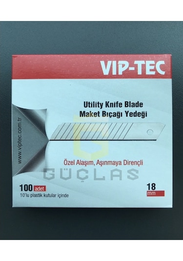 Viptec Maket Bıçağı Yedeği - Maket Bıçak Ucu 10'Lu Paket 100 Adet