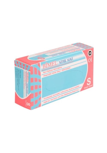 Bimel Nitril Pudrasız Muayene Eldiveni Mavi 100'lü
