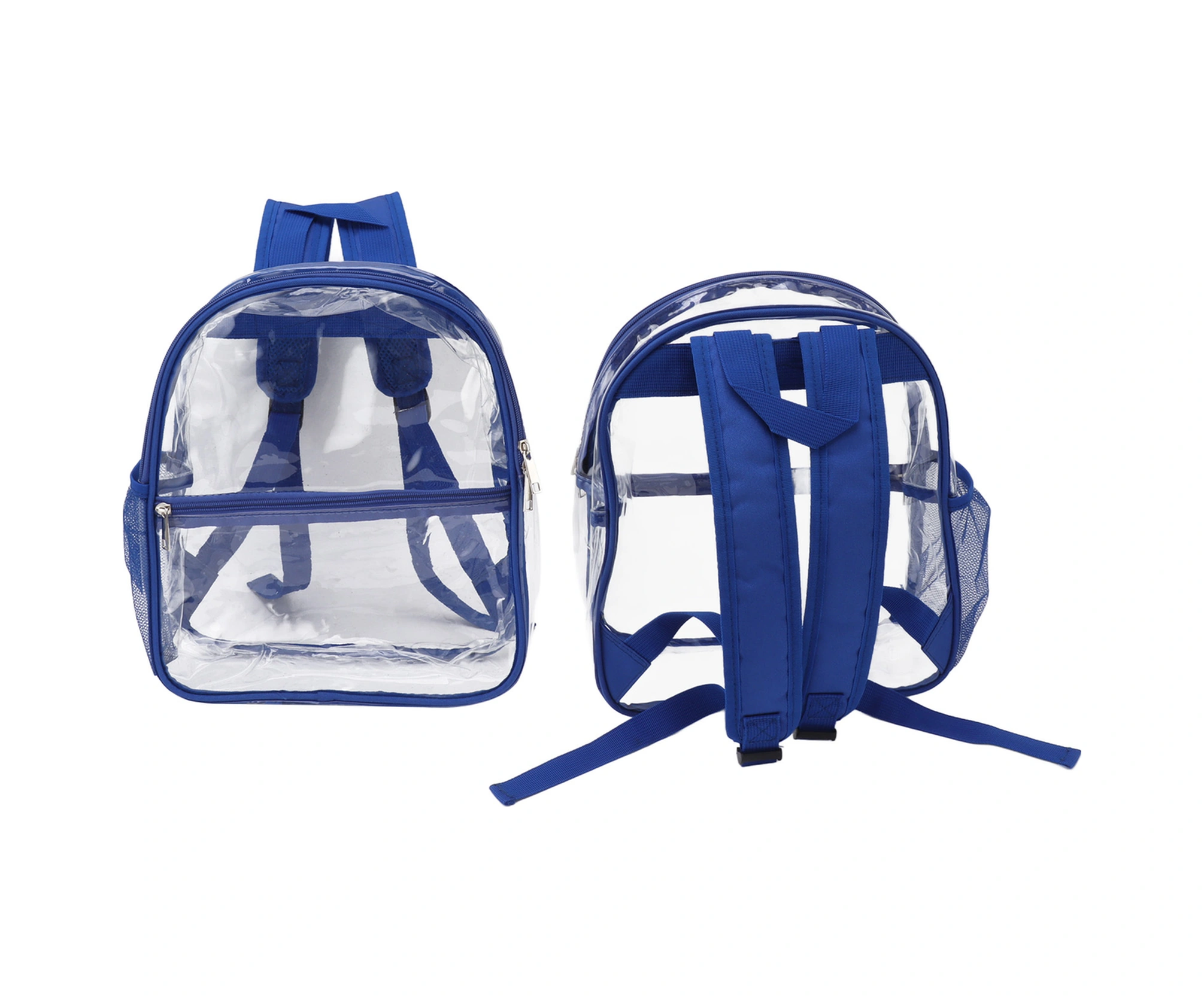 Vkemall Su Geçirmez Şeffaf Pvc Sırt Çantası - Öğrenci/gençler İçin Spor/outdoor Kullanıma Uygun, Güvenli Sızdırmaz, Geniş Hacimli, Ön Cep Tasarımı, Mavi