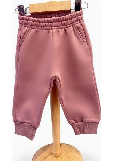 Kız Bebek İçi Şardonlu Kalın Eşofman Alt-15455 Gül Kurusu