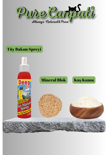 Purecanpati Tüy Bakım,mineral Blok Ve Kuş Kumu Seti
