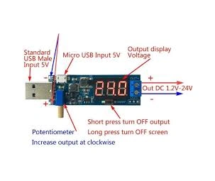 Gözeler Usb Güçlendirici Gerilim Regülatörü 5v To 3.3v-24v