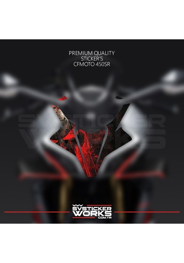 Cfmoto 450sr Sticker Ön Kafa Kaplama Modeli Hazır Kit Punisher Desen Kaplama