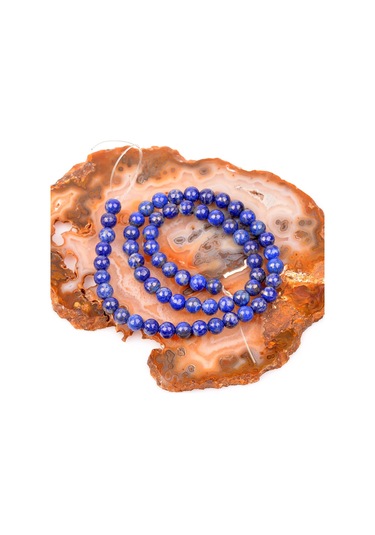 Lapis Lazuli Taşı Dizi - 6  Mm Gümüş