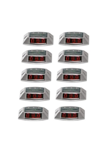 10 Adet Güneş Enerjili Solar Yol Butonu Kırmızı-evelux 11920 Slk