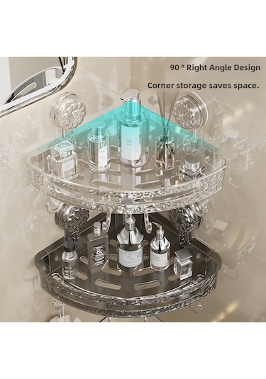 Moveevo Banyo Tuvalet Açık Beyaz Köşe Dolabı, Delme Yok Süspansiyon Tutuculu, Plastik Malzeme, Modern Tasarım, Uzun Ömürlü Depolama Rafı Diğer