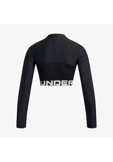 Under Armour Heat Gear Rib 1/4 Zipped Kadın Siyah Antrenman Üstü 1388692 Siyah