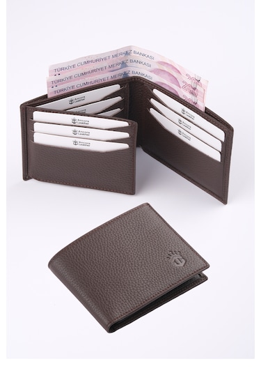 Ancora Leather Hakiki Deri Erkek Cüzdan-26500 Kahverengi