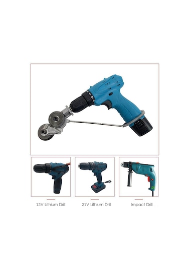 Geeksen Elektrikli Matkap Uyumlu Metal Kesici Aracı - Çelik, Demir, Bakır Ve Aluminyum Levhaları Keser - Ev Ve İş Yeri İçin Evrensel Donanım