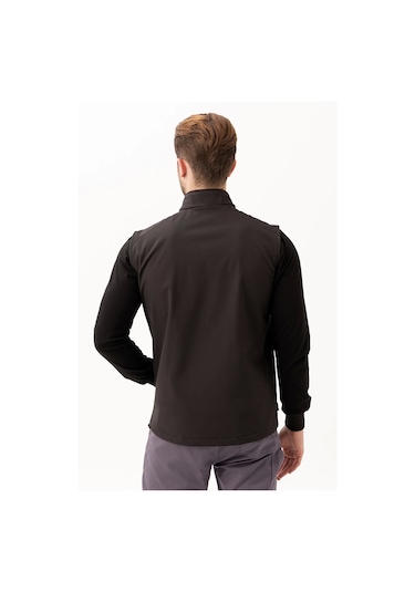 Softshell Erkek Yelek Kışlık İş Güvenliği Salina Günlük Kullanıma Uygun Konforlu Kesim Fermuarlı Siyah