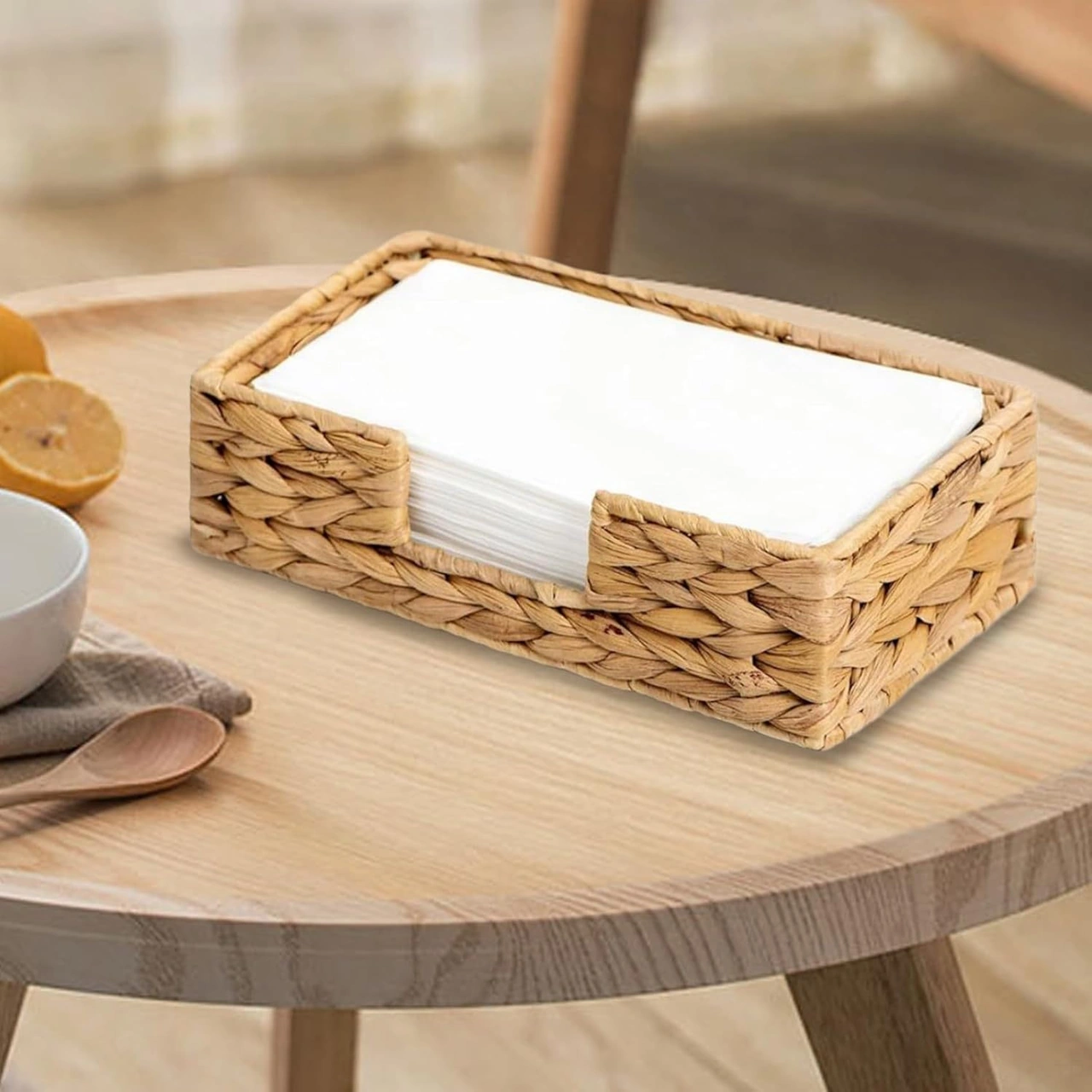 Skycity Doğal Sümbül Yapımı Çöp Sepeti - 24x13x7 Cm Mutfak/banyo Bezi & Küçük Eşya Depolama Sepeti