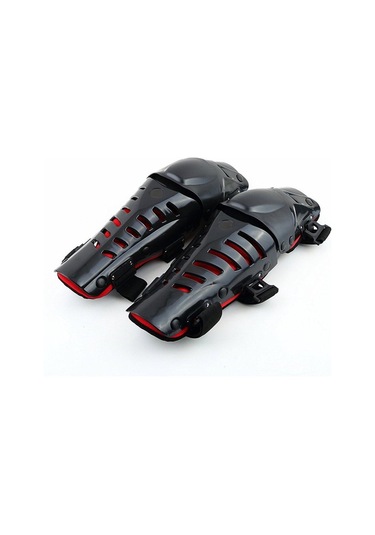 Jms Motosiklet Yarışı Motokros Diz Pedleri Koruyucu Muhafızlar Kırmızı - Siyah 1 Çift