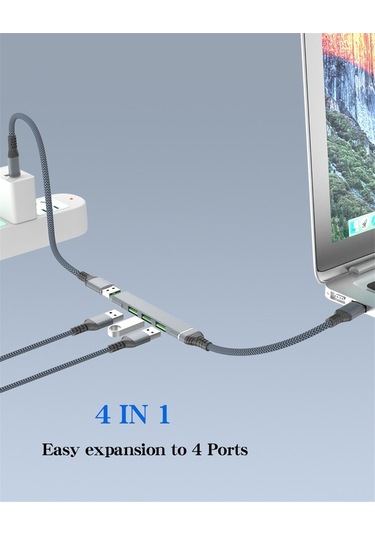 Fastbuy Usb 3.0 4 Port Hub - Type-c Girişli, 5gbps Hızlı, Taşınabilir Dizüstü Bilgisayar Genişletici