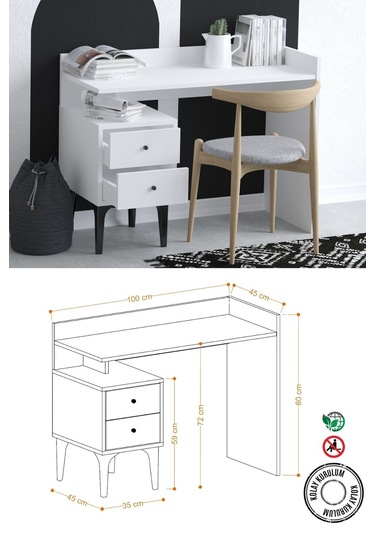 Decormet Dow Çalışma Masası Dec0088 Çok Renkli