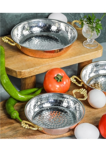 Cooker Bakır Sahan 3lü Set 14cm 16cm 18cm