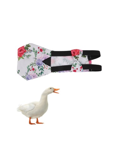 Yuntech01 Küçük Kuşlar İçin Yeniden Kullanılabilir Islaklık, Nefes Alıcı Su Geçirmez Kumaş, Kolay Giydirme Kordonlu Tavuk, Ördek Bezi Papatya Desenli S Boy