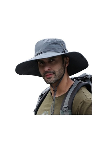 Katlanabilir Geniş Kenarlı Uv Korumalı Güneş Şapkası, Hafif Ve Taşınabilir, Yaz Ve Plaj İçin Pratik Aksesuar Gri