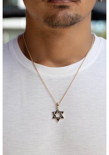 Uşaklıhafız 14 Ayar Altın Pentegram Erkek Kolye