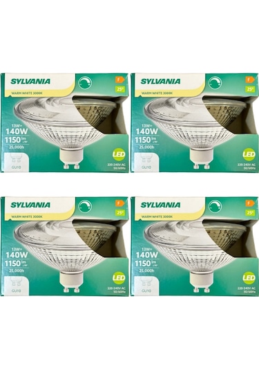 Sylvania 13w 140w 3000k Sarı Işık Gu10 Duylu Dim Edilebilir Led Spot Ampul 4 Adet