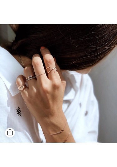 Küçük Parmak Yüzük Signed Ring Nazar Gözü İfadeli -10383-g-w Gold