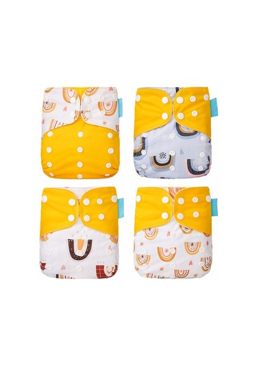 Xindoker Yeniden Kullanılabilir 4'lü Bebek Bezleri - Süper Emici, Esnek Ve Nefes Alabilir Kumaş 3 - 5 Yaş