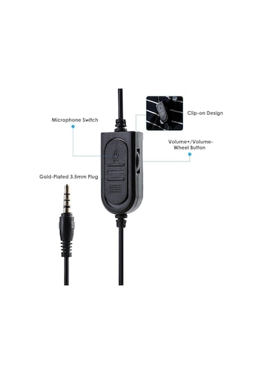 Suntek Kablolu 3.5 MM Mikrofonlu Ayarlanabilir Oyuncu Kulaklığı Siyah - Mavi