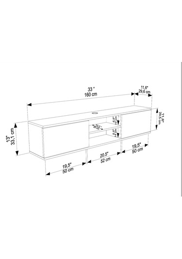 Lujıa Duvara Monte Tv Ünitesi Traverten